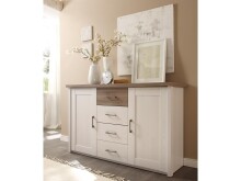 Sideboard >Lebbie< in Pinie Weiß - 150x90x42cm (BxHxT)