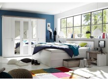 Schlafzimmer-Set >Lebbie< in Pinie Weiß -...
