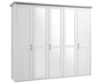 Schlafzimmer-Set >Lebbie< in Pinie Weiß - 241x49x42cm (BxHxT)