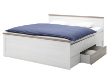 Schlafzimmer-Set >Lebbie< in Pinie Weiß - 241x49x42cm (BxHxT)