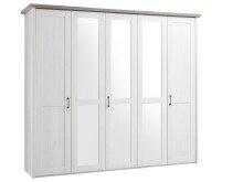 Schlafzimmer-Set >Lebbie< in Pinie Weiß - 241x49x42cm (BxHxT)