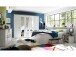 Schlafzimmer-Set >Lebbie< in Pinie Weiß - 241x49x42cm (BxHxT)