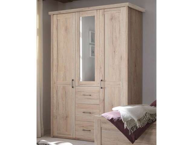 Kleiderschrank >Lebbie< in San Remo Eiche - 150x212x62cm (BxHxT)
