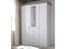 Kleiderschrank >Lebbie< in Pinie Weiß -...