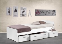 Bradford Modernes Einzelbett mit 3X Schubkästen 90 x 200 cm - Praktisches Jugendzimmer Kojenbett - 95 x 66 x 204 cm (B/H/T)