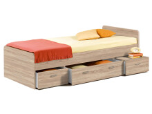 Bradford Modernes Einzelbett mit 3X Schubkästen 90 x 200 cm - Praktisches Jugendzimmer Kojenbett - 95 x 66 x 204 cm (B/H/T)