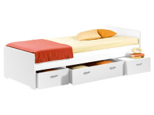 Bradford Modernes Einzelbett mit 3X Schubkästen 90 x 200 cm - Praktisches Jugendzimmer Kojenbett - 95 x 66 x 204 cm (B/H/T)