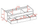 Bradford Modernes Einzelbett mit 3X Schubkästen 90 x 200 cm - Praktisches Jugendzimmer Kojenbett - 95 x 66 x 204 cm (B/H/T)