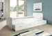 Bradford Modernes Einzelbett mit 3X Schubkästen 90 x 200 cm - Praktisches Jugendzimmer Kojenbett in Weiß - 95 x 66 x 204 cm (B/H/T)