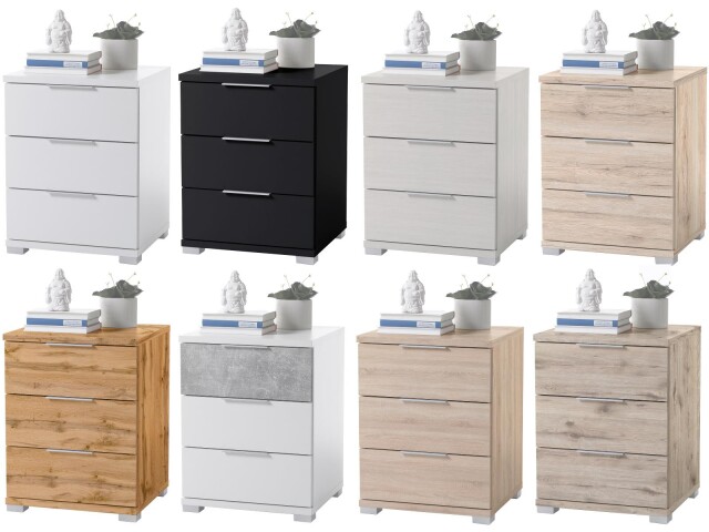 Nachtkommode >Nelli< in silberfarben - 46x61x42cm (BxHxT)