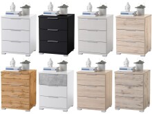 Nachtkommode >Nelli< in silberfarben - 46x61x42cm...