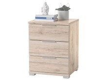 Nachtkommode >Nelli< in silberfarben - 46x61x42cm (BxHxT)