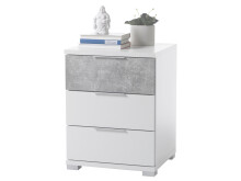 Nachtkommode >Nelli< in silberfarben - 46x61x42cm (BxHxT)
