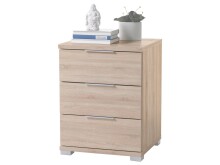 Nachtkommode >Nelli< in silberfarben - 46x61x42cm (BxHxT)
