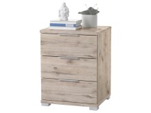 Nachtkommode >Nelli< in silberfarben - 46x61x42cm (BxHxT)