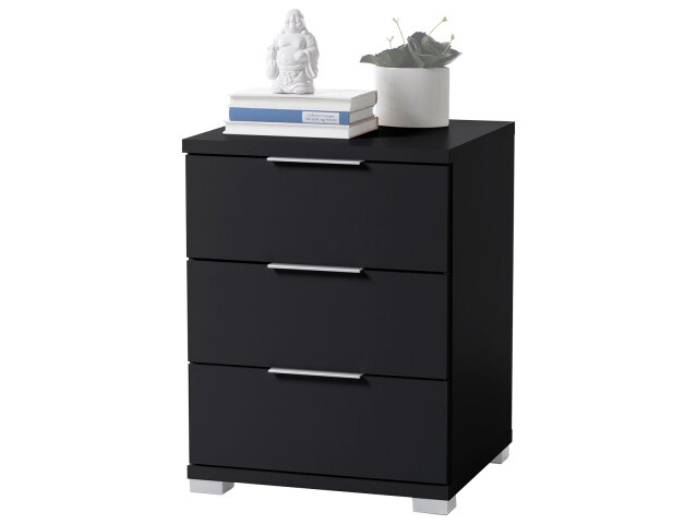 Nachtkommode >Nelli< in Schwarz - 46x61x42cm (BxHxT)