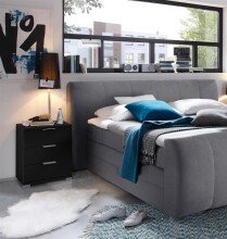 Nachtkommode >Nelli< in Schwarz - 46x61x42cm (BxHxT)