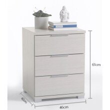 Nachtkommode >Nelli< in Pinie-Weiß - 46x61x42cm (BxHxT)