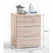 Nachtkommode >Nelli< in San Remo Eiche - 46x61x42cm (BxHxT)