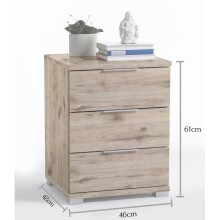 Nachtkommode >Nelli< in Sandeiche - 46x61x42cm (BxHxT)