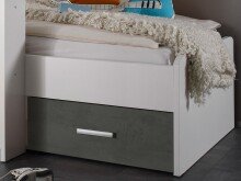 Etagenbett >Mimi< in Weiß/Betonoxid - 269x180x115cm (BxHxT)