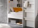 Etagenbett >Mimi< in Weiß/Beton - 269x180x115cm (BxHxT)