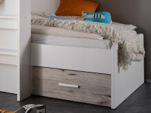 Etagenbett >Mimi< in Weiß/Sandeiche - 269x180x115cm (BxHxT)