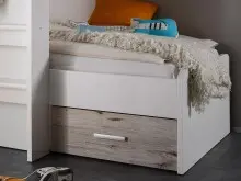 Etagenbett >Mimi< in Weiß/Sandeiche - 269x180x115cm (BxHxT)