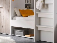 Etagenbett >Mimi< in Weiß/Sandeiche - 269x180x115cm (BxHxT)