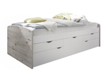 Bettgestell >Georgina< in Sandeiche/weiß - 96x23,5x198cm (BxHxT)