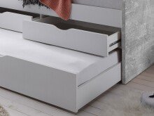 Bettgestell >Georgina< in Beton/weiß - 96x23,5x198cm (BxHxT)