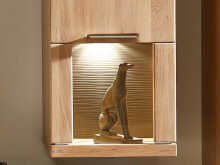 Hängevitrine >Bakersfield< in Wildeiche Bianco aus Metall - 40x123x37cm (BxHxT)