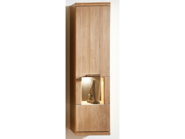 Hängevitrine >Bakersfield< in Wildeiche Bianco aus Metall - 40x156x37cm (BxHxT)