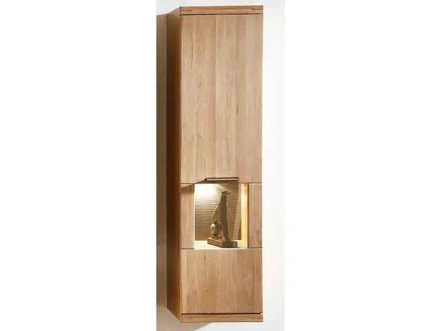 Hängevitrine >Bakersfield< in Wildeiche Bianco aus Metall - 40x156x37cm (BxHxT)
