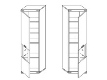 Hängevitrine >Bakersfield< in Wildeiche Bianco aus Metall - 40x156x37cm (BxHxT)