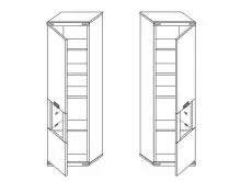 Hängevitrine >Bakersfield< in Wildeiche Bianco aus Metall - 40x156x37cm (BxHxT)