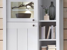 Vitrine >Sarah III< in Weiß aus Metall - 90x128x44cm (BxHxT)