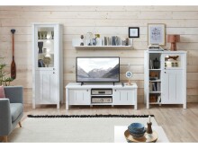 Vitrine >Sarah III< in Weiß aus Metall - 90x128x44cm (BxHxT)