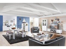 Vitrine >Sarah III< in Weiß aus Metall - 90x128x44cm (BxHxT)