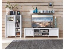 Vitrine >Sarah III< in Weiß aus Metall - 90x128x44cm (BxHxT)