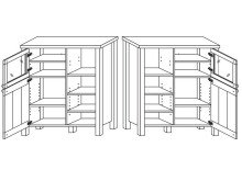 Vitrine >Sarah III< in Weiß aus Metall - 90x128x44cm (BxHxT)