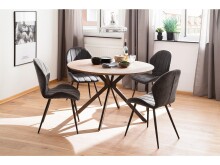 Esstisch >Tyrus< in Wildeiche aus MDF - 120x76x120cm (BxHxT)