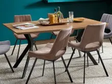 Esstisch >Shayna< in Schwarz/matt aus MDF -...