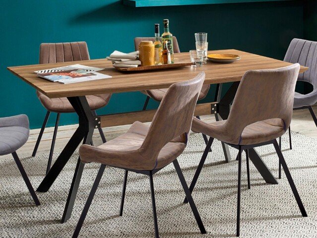 Esstisch >Shayna< in Schwarz/matt aus MDF - 160x76x90cm (BxHxT)