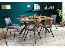 Esstisch >Shayna< in Schwarz/matt aus MDF - 160x76x90cm (BxHxT)