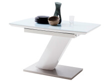 Esstisch >Darrin I< (ausziehbar) in Weiß aus MDF - 120(160)x76x80cm (BxHxT)