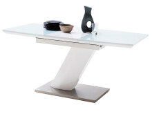 Esstisch >Darrin I< (ausziehbar) in Weiß aus MDF - 120(160)x76x80cm (BxHxT)