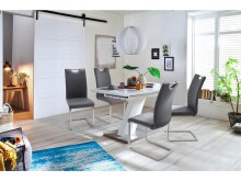 Esstisch >Darrin I< (ausziehbar) in Weiß aus MDF - 120(160)x76x80cm (BxHxT)