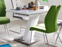 Esstisch >Darrin I< (ausziehbar) in Weiß aus MDF - 120(160)x76x80cm (BxHxT)