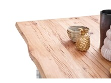 Esstisch >Matras< in Wildeiche lackiert aus Edelstahl - 180x77x100cm (BxHxT)